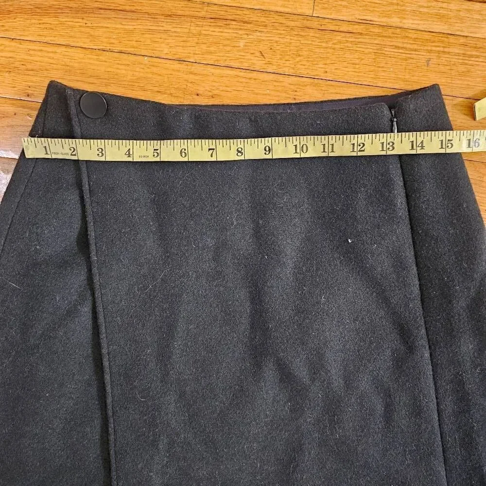 Club Monaco Charcoal Wool A Line Midi Skirt Size 4
